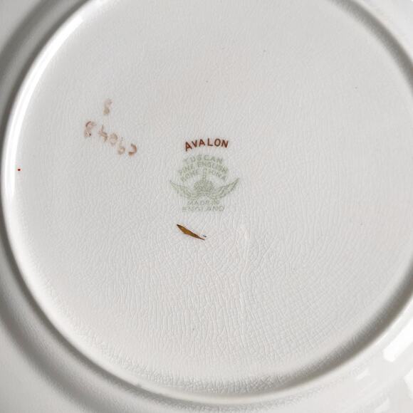 Vintage MCM Avalon Fine English Bone China Floral Dessert Plate Gold Trim C9048 - Picture 9 of 10
